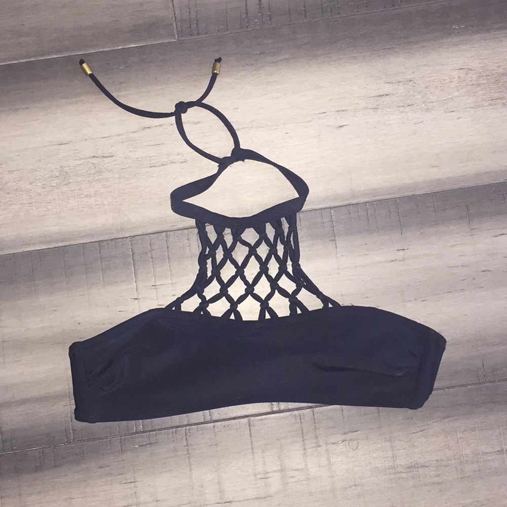 NWOT Mesh Neck Bikini Top